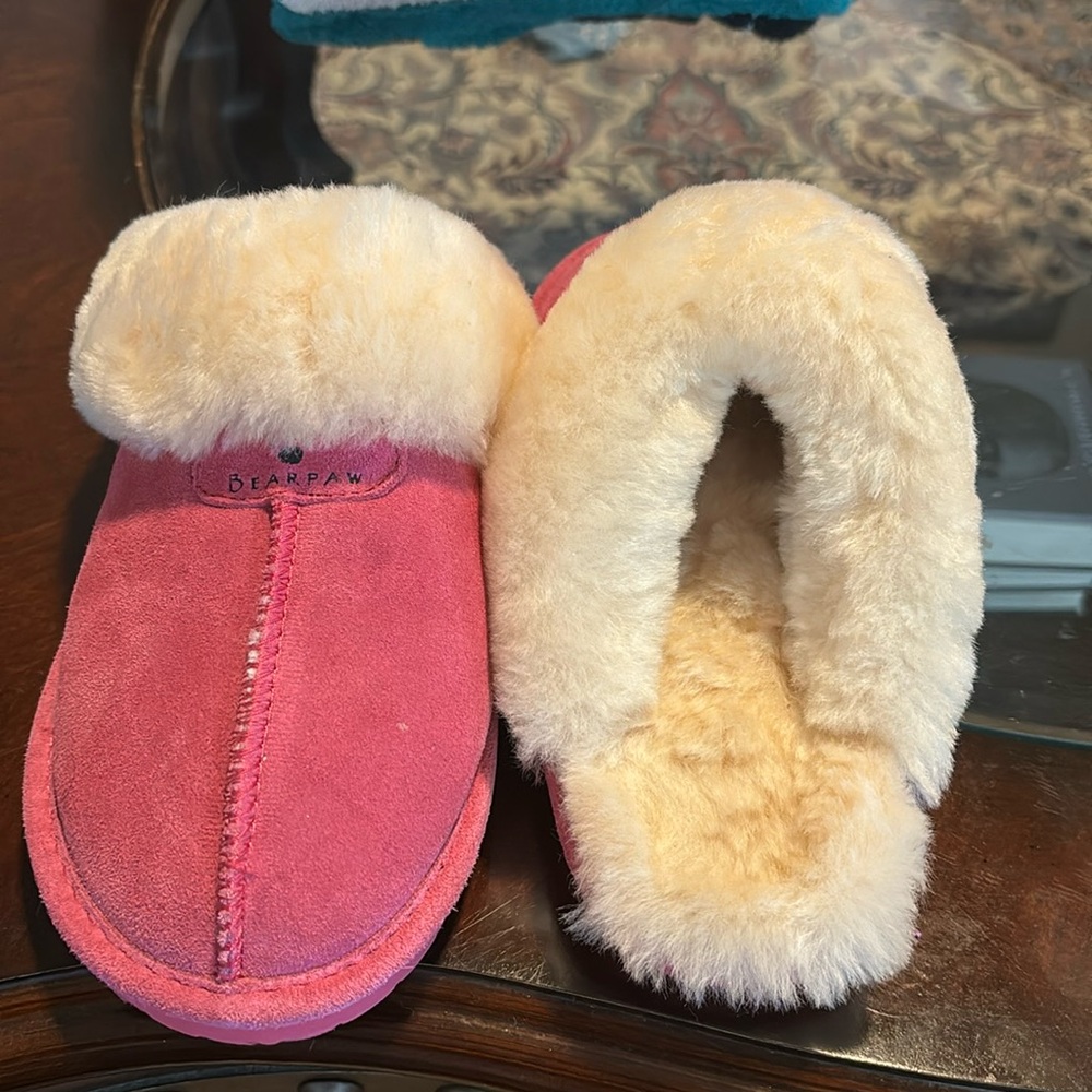 Pink Bear Paw Slippers